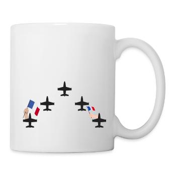 Flugzeuge der Patrouille de France mit französischer Flagge - Tasse - Weiß - Rechts