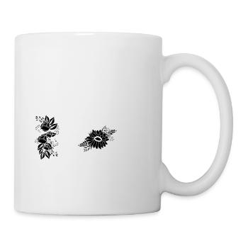 Lettre w floral noir et blanc - Mug blanc - blanc - Droite