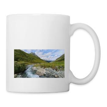 Panorama de paysage de montagne avec rivière - Mug blanc - blanc - Droite