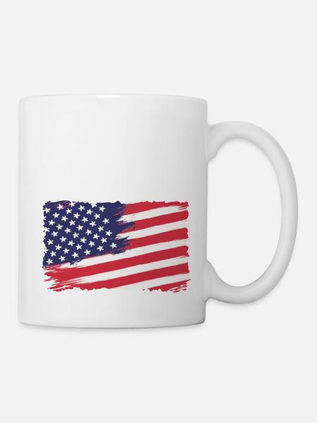 Brushstroke American Flag - Mug - white