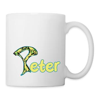 Peter artful yellow text - Mug - white - Right