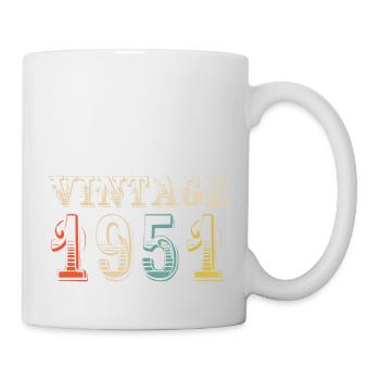 Jahrgang 1951 - 73. Geburtstag - 73 Jahre alt - Tasse - Weiß - Rechts