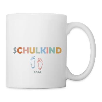 Lettrage « Écolier » avec pieds - Mug blanc - blanc - Droite