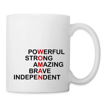 Starke Frauen - Frauenpower Eigenschaften - Tasse - Weiß - Rechts