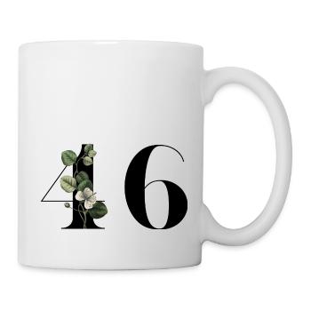Numéro 46 floral vert - 46e anniversaire floral - Mug blanc - blanc - Droite