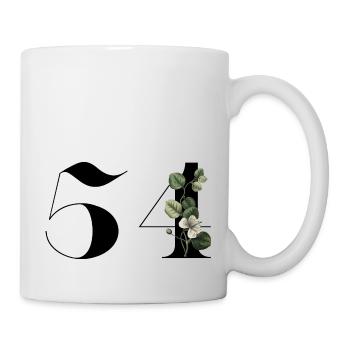 Number 54 Floral Green - 54th Floral Anniversary - Mug - white - Right
