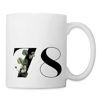 Nummer 78 Blumengrün - 78. Blumengeburtstag - Tasse - Weiß - Rechts