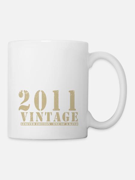 Original 2011 Vintage Vintage anniversaire rétro - Mug blanc - blanc