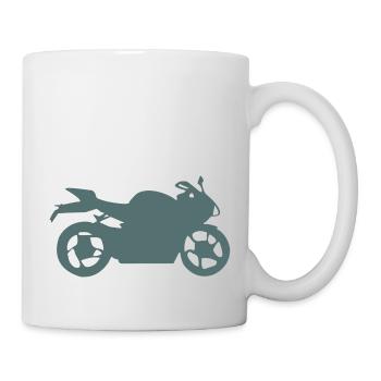 motorrad silhouette - Tasse - Weiß - Rechts