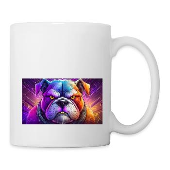 Süße mürrische griesgrämige Tiere - Bulldogge - Tasse - Weiß - Rechts