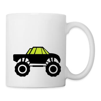 camion monstre - Mug blanc - blanc - Droite