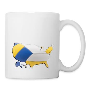 USA | echter Volleyball | Landkarte - Tasse - Weiß - Rechts