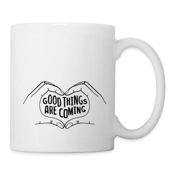 Good Things Are Coming - schwarz - Tasse - Weiß - Rechts