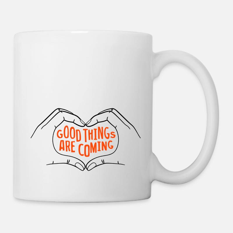 Good Things Are Coming - zweifarbig - Tasse - Weiß