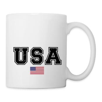 TEAM USA amerikanische Flagge Fahne unter Schrift - Tasse - Weiß - Rechts