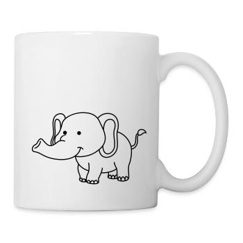 elefant - Tasse - Weiß - Rechts
