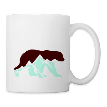Brown Bear Silhouette Mountains - Mug - white - Right