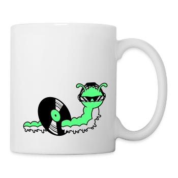 Cool DJ Caterpillar mange du disque vinyle Musique de fête - Mug blanc - blanc - Droite