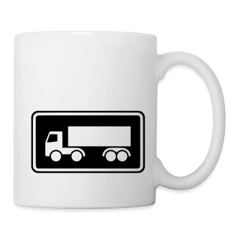 Schild Lkw invertiert Trucker Truck print negativ - Tasse - Weiß - Rechts