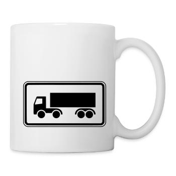 Schild Lkw Trucker Truck print positiv - Tasse - Weiß - Rechts