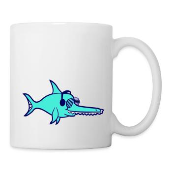 Cool DJ Shark Sawfish Shark Fish Party Music - Mug - white - Right