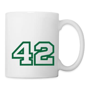 Nummer 42 green sport - Tasse - Weiß - Rechts