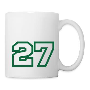 Nummer 27 grüner Sport - Tasse - Weiß - Rechts