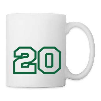 Nummer 20 grüner Sport - Tasse - Weiß - Rechts