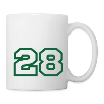 Nummer 28 grüner Sport - Tasse - Weiß - Rechts