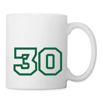 Numéro 30 sport vert - Mug blanc - blanc - Droite