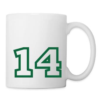 Numéro 14 sport vert - Mug blanc - blanc - Droite
