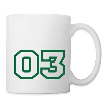 Number 3 green sport - Mug - white - Right
