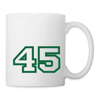 Startnummer 45 Grün Sport - Tasse - Weiß - Rechts