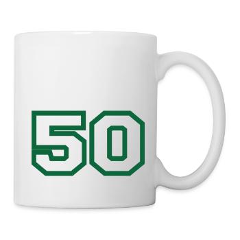 Numéro 50 sport vert - Mug blanc - blanc - Droite
