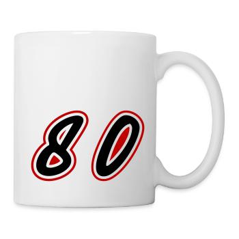 80 Zahl Symbol - Tasse - Weiß - Rechts