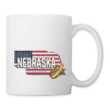 Nebraska États-Unis Carte Souvenir - Mug blanc - blanc - Droite