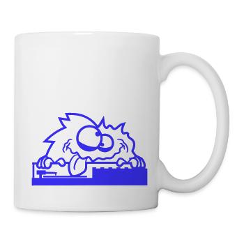 Haariges DJ Monster Horror Halloween Mischpult Fun - Tasse - Weiß - Rechts