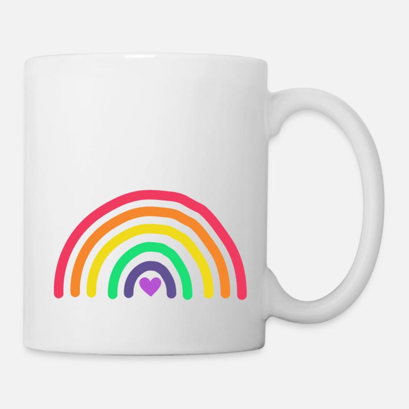 Regenbogen-Glitzer - Tasse - Weiß