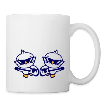 2 Chicks Birds Ducks Ribbon Cute Two Friends Team - Mug - white - Right