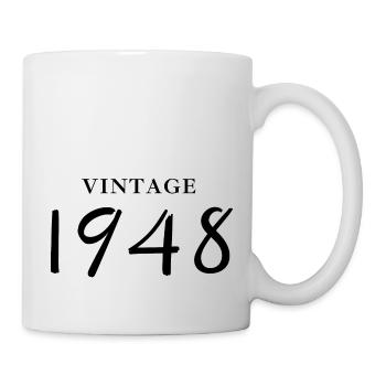 Jahrgang 1948 - Geschenkidee zum Geburtstag - Tasse - Weiß - Rechts