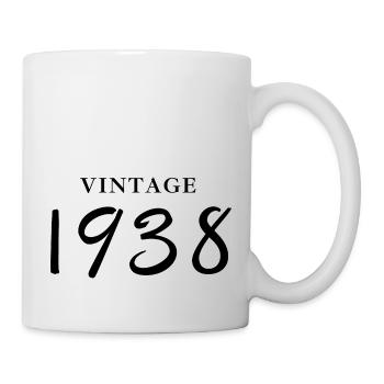 Jahrgang 1938 - Geschenkidee zum Geburtstag - Tasse - Weiß - Rechts
