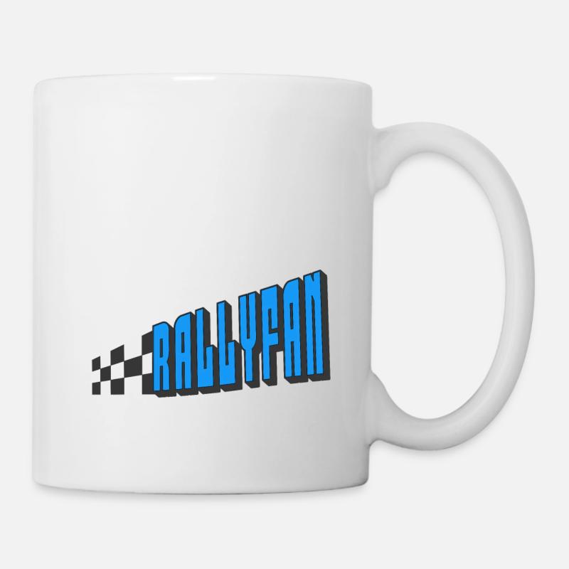 Rallyfan blue black - Mug - white