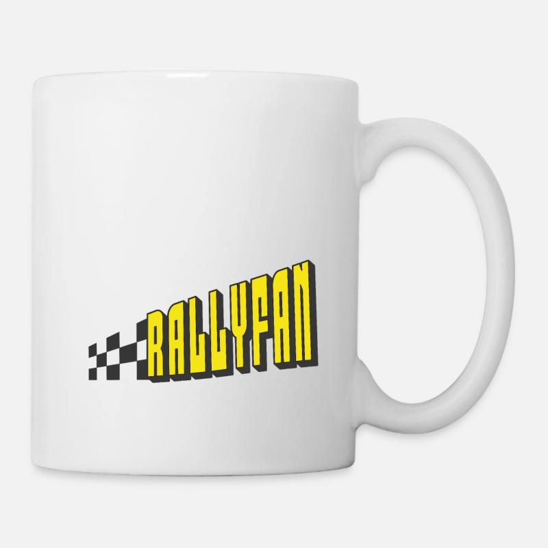 Rallyfan yellow black - Mug - white