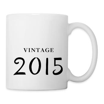 Jahrgang 2015 - Geschenkidee zum Geburtstag - Tasse - Weiß - Rechts