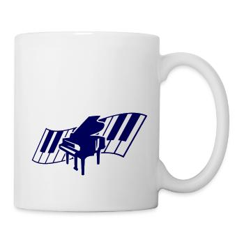 Piano Keys Instrument Playing Classical Music - Mug - white - Right