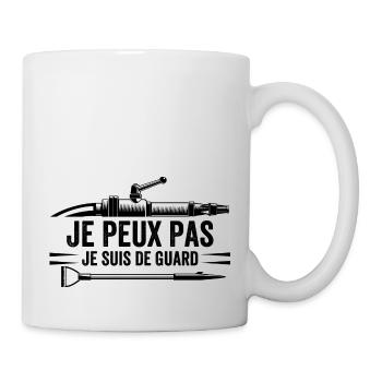 Je Peux Pas Je Suis De Guard Cadeau Pompier - Mug blanc - blanc - Droite
