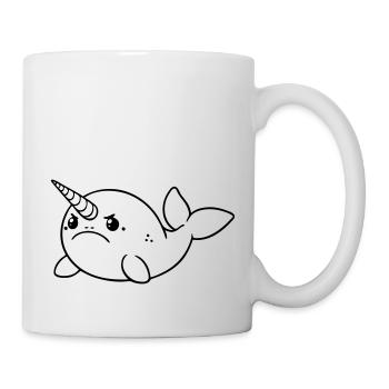 Unicorn Baby Whale Is Angry (Funny Pictures) - Mug - white - Right