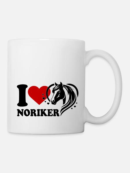 I love Pferd Noriker - Tasse - Weiß