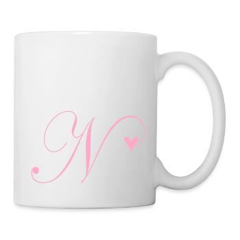 Monogramm N Herz Ranke - Tasse - Weiß - Rechts