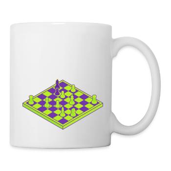 Neon Schachbrett - Tasse - Weiß - Rechts